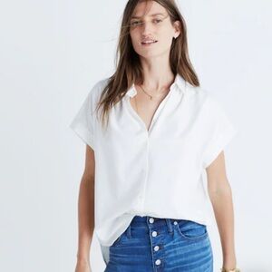 Madewell Women’s Central Shirt in Pure White Size XL